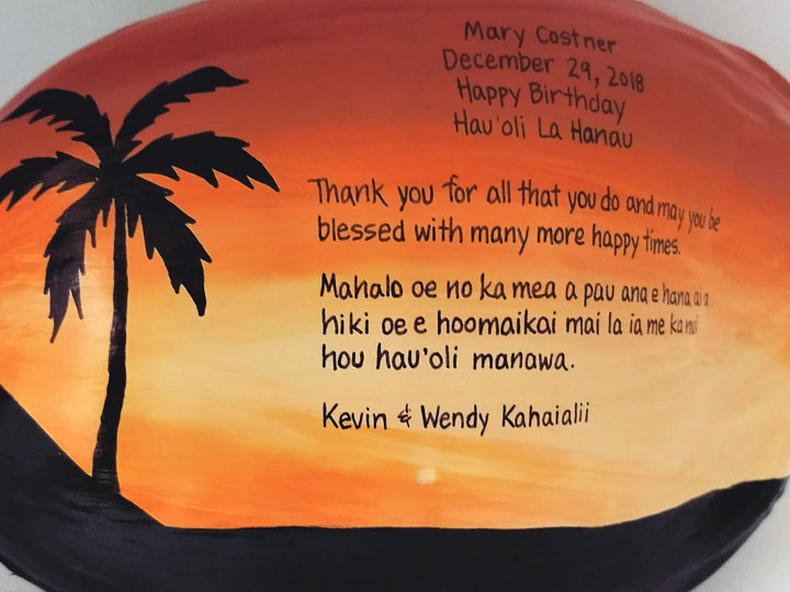 Painted coconuts are creative birthday gift ideas